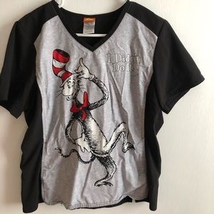Tooniforms Cat in the Hat Scrub Top